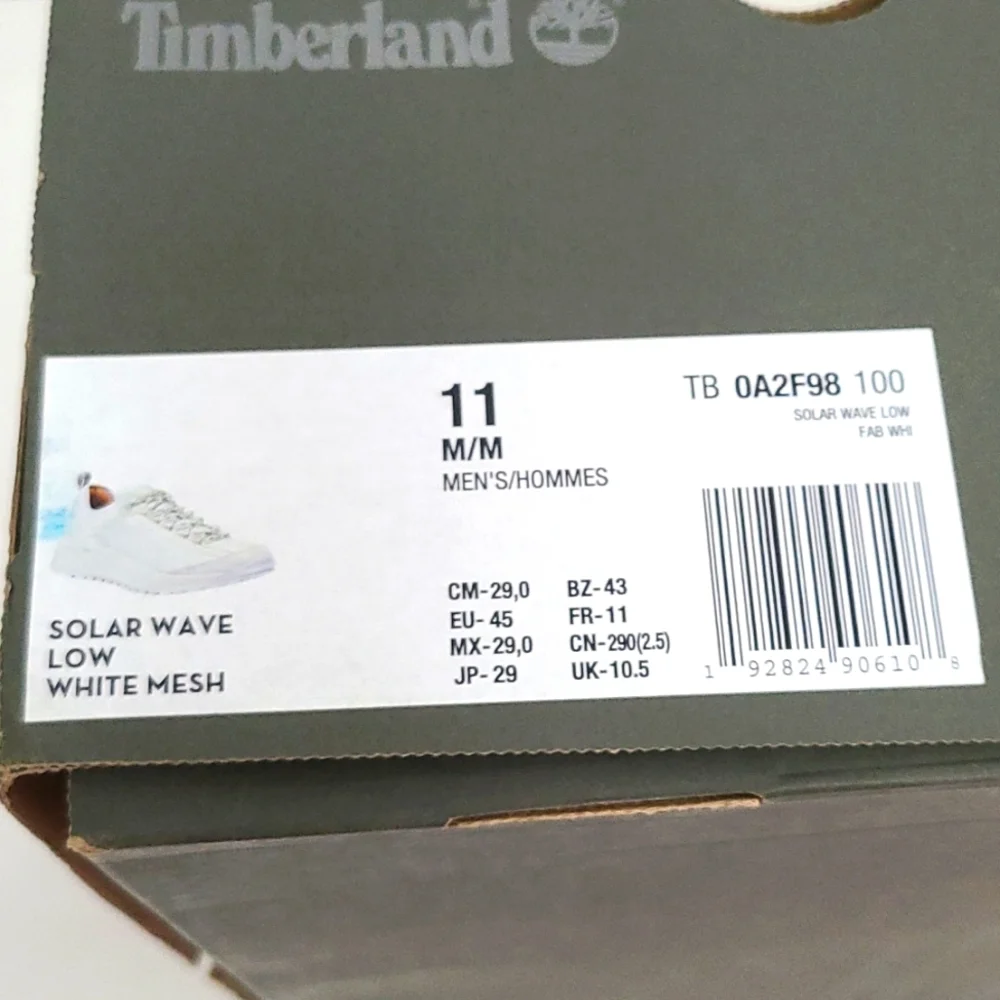 Timberland Men's Solar Wave Low White Mesh Sneakers Size 11 NWB - Picture 8 of 11